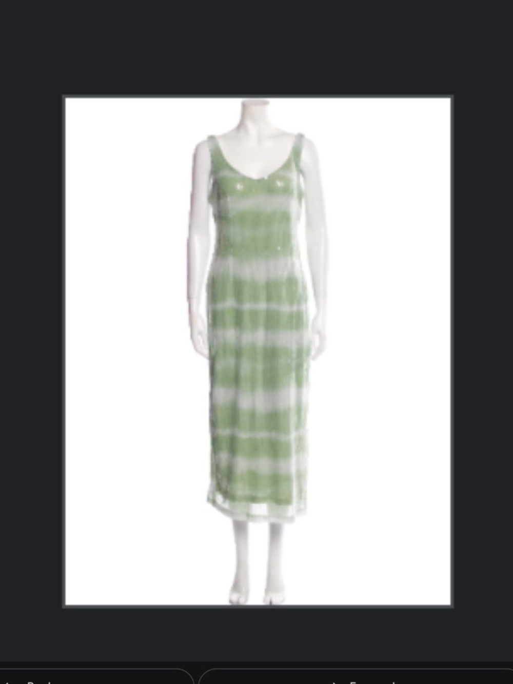 Caroline Constas Green and White Striped Mini Dress